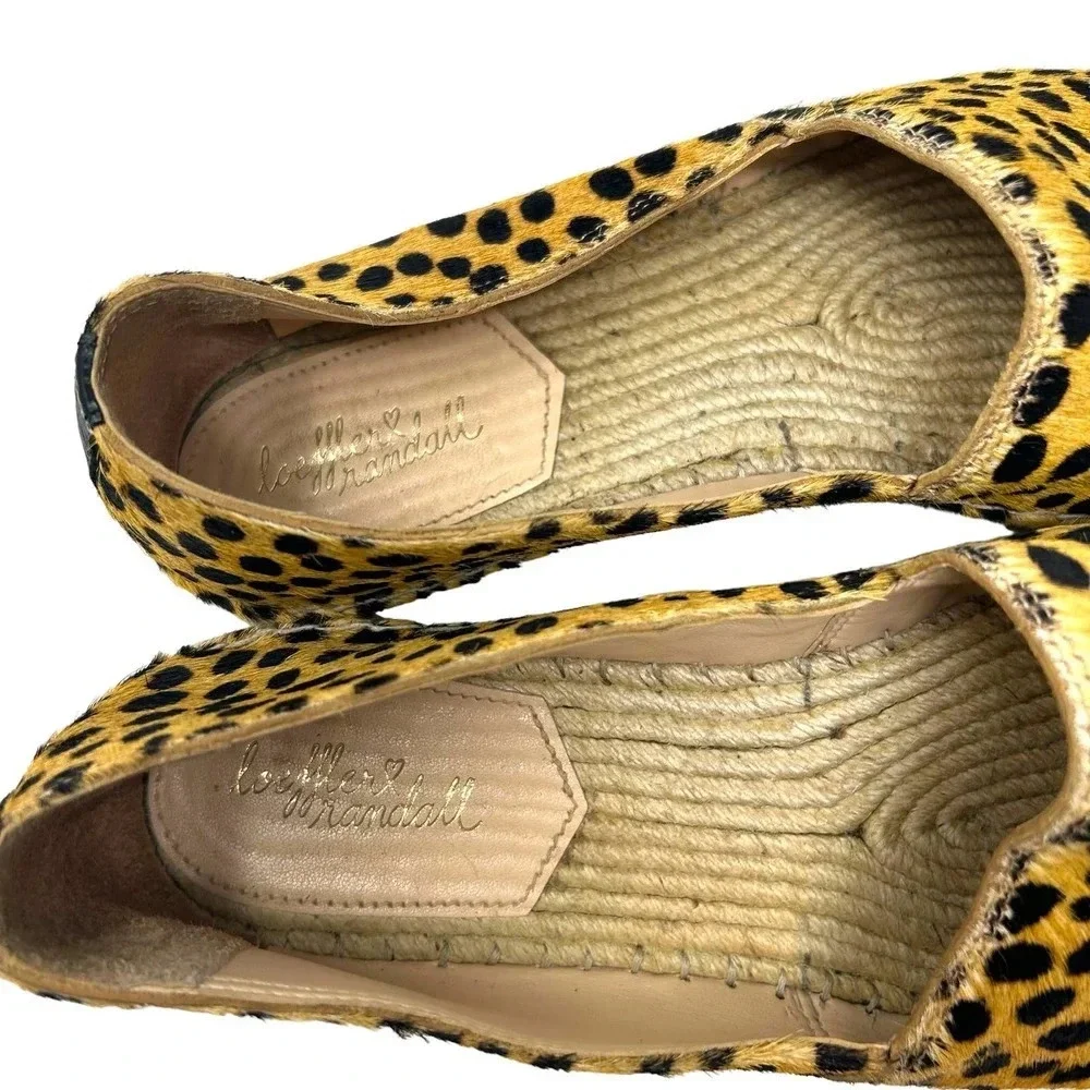 Loeffler‎ Randall Mara Cheetah Leopard Calf Hair Espadrille Flats Size 7.5
